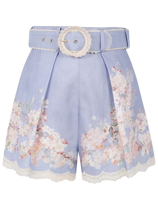 25FW 짐머만 숏팬츠 3558ASS255 TEAL BLUE BOTANICAL FLORAL