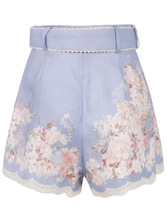 25FW 짐머만 숏팬츠 3558ASS255 TEAL BLUE BOTANICAL FLORAL - ZIMMERMANN