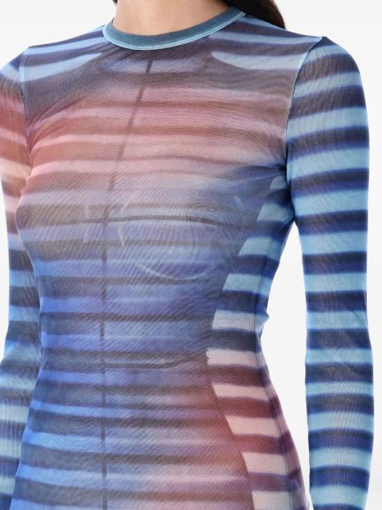 25FW 장 폴 고티에 롱 원피스 25 03 W DR030 M005P 565034 LIGHT BLUE BLUE PEACH - JEAN PAUL GAULTIER