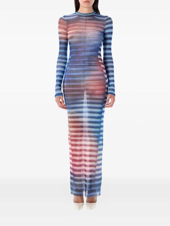 25FW 장 폴 고티에 롱 원피스 25 03 W DR030 M005P 565034 LIGHT BLUE BLUE PEACH - JEAN PAUL GAULTIER