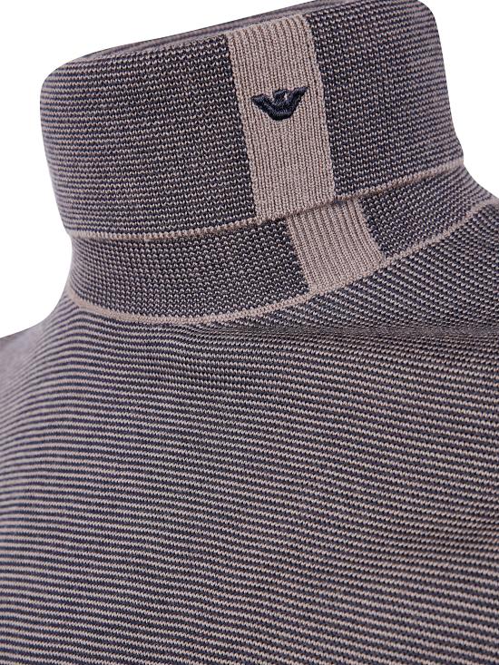 25FW 엠포리오 아르마니 터틀넥 EM002025 AF14195 F6124 WALLNUT NAVY TINY STRIPES - EMPORIO ARMANI