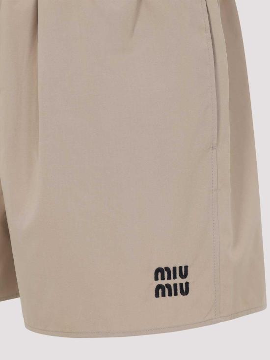 25FW 미우미우 숏팬츠 MP1907SOOO10RGF0241 Light Brown - MIU MIU
