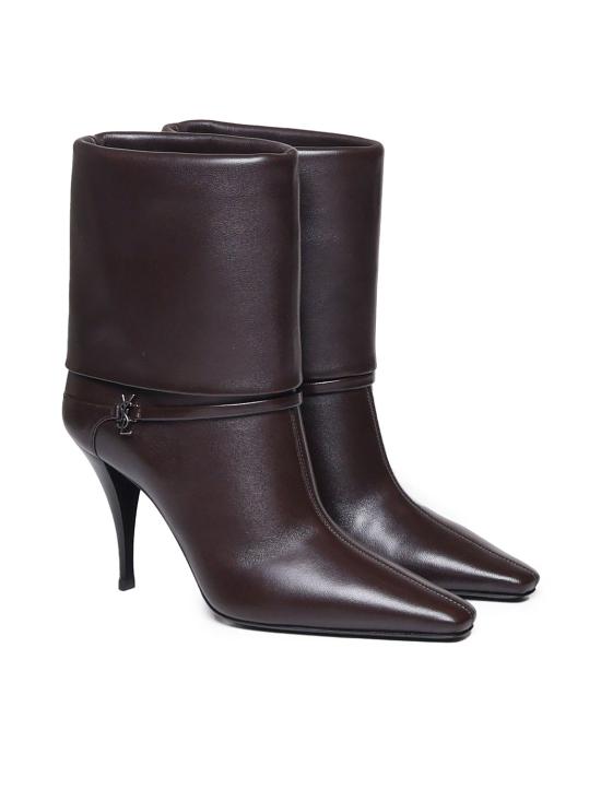 25FW 생로랑 니키 스무스 레더 부츠 801393 AADV22245 Brown - SAINT LAURENT