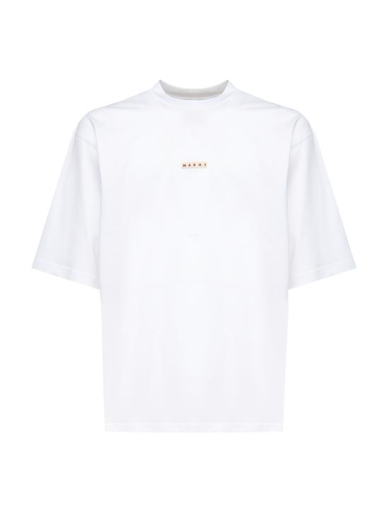 25FW 마르니 반팔 티셔츠 HUMU0223X6 UTCZ5700W01 White