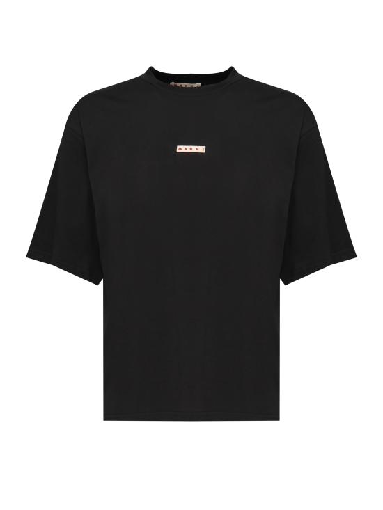 25FW 마르니 반팔 티셔츠 HUMU0223X6 UTCZ5700N99 Black