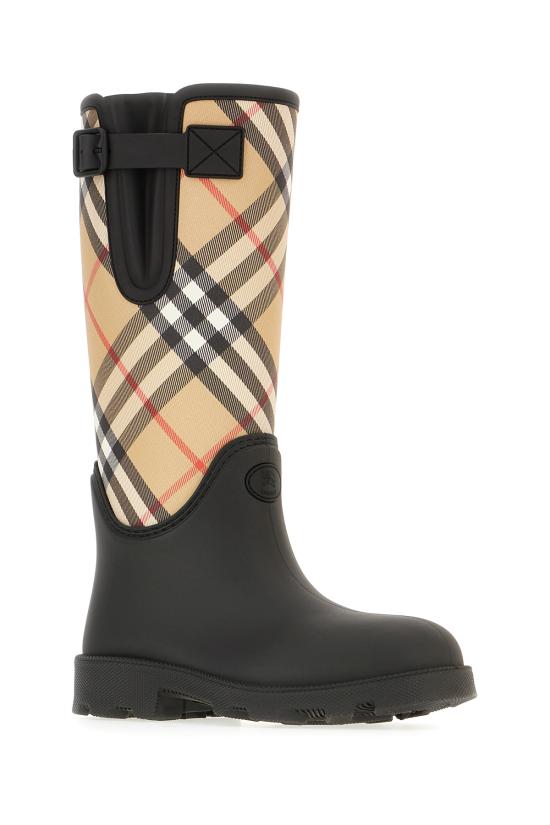 26FW 버버리 러버 마쉬 스탬프 하이 부츠 8111677 A1189 BLACK - BURBERRY