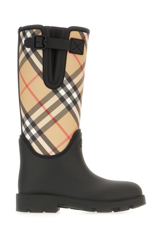 26FW 버버리 러버 마쉬 스탬프 하이 부츠 8111677 A1189 BLACK