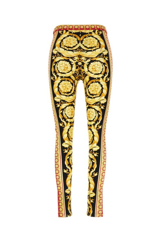 25FW 베르사체 레깅스 10039001A15415 5R650 PARADE RED BLACK DARK BROWN - VERSACE