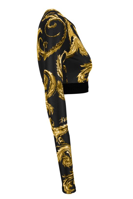 24FW 베르사체 긴팔 티셔츠 77HAH218 JS360G89 Black - VERSACE