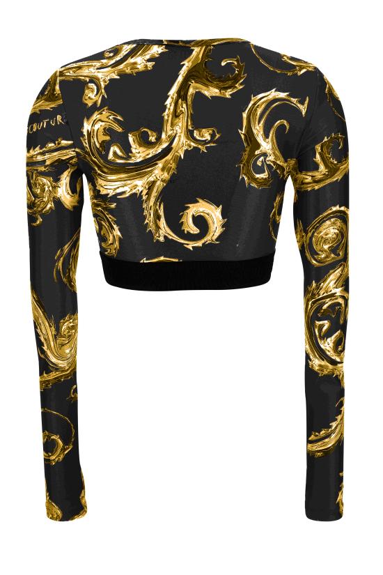 24FW 베르사체 긴팔 티셔츠 77HAH218 JS360G89 Black - VERSACE