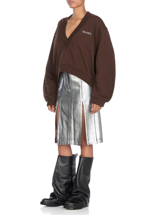 25FW 디 아티코 긴팔 티셔츠 251WCF00010 JJF007AA204 Brown - THE ATTICO