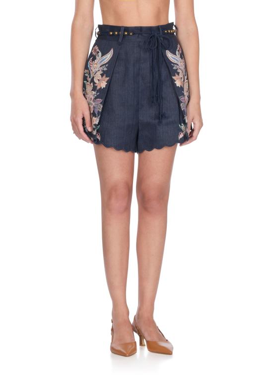 25FW 짐머만 숏팬츠 4558ASS251 NAVMLTPAI Blue - ZIMMERMANN