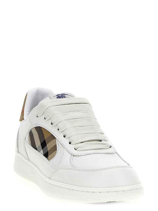 26FW 버버리 레더 체크 테라스 스니커즈 8108654 WHITE - BURBERRY
