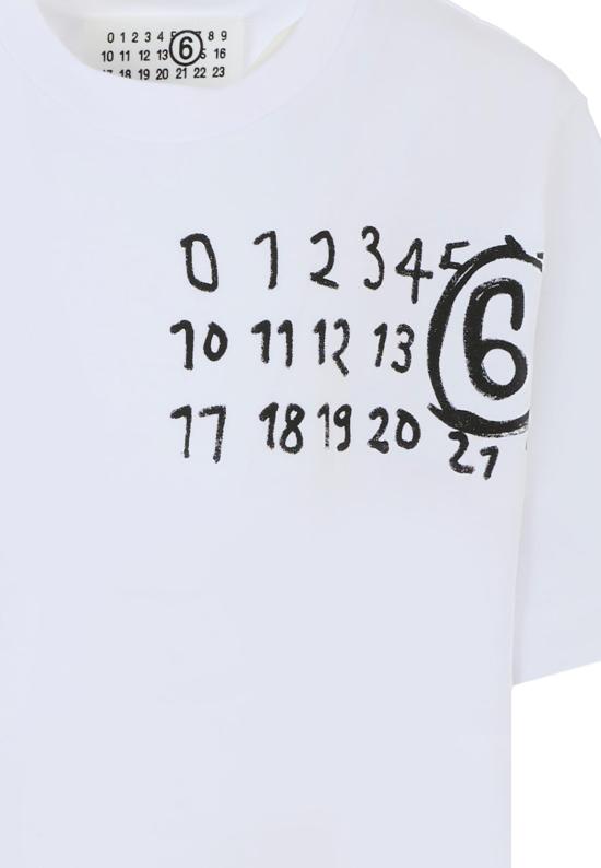 25FW [키즈] MM6 메종마르지엘라 티셔츠 M60897 MM02Y M6100 WHITE - MM6 MAISON MARGIELA