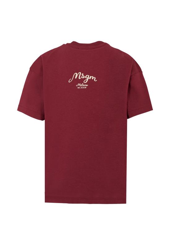 25FW [키즈] 엠에스지엠 티셔츠 F5MSJBTH253 MS034 BORDEAUX - MSGM
