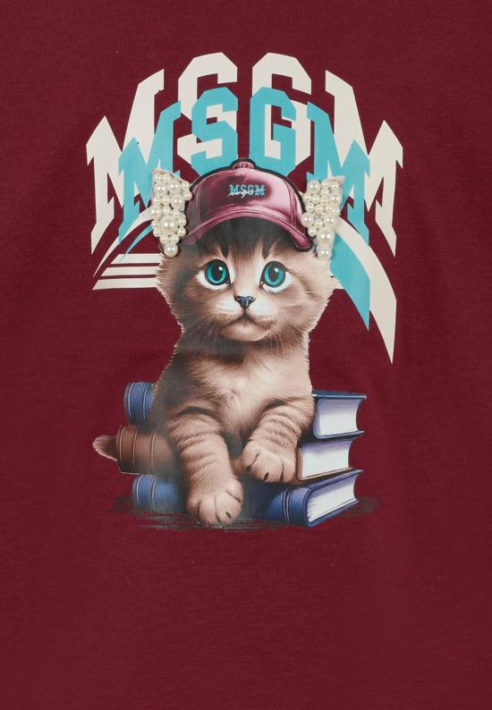 25FW [키즈] 엠에스지엠 티셔츠 F5MSJGTH120 MS034 BORDEAUX - MSGM