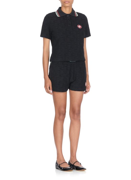 25FW 카사블랑카 숏팬츠 WPF25JTR27201 MONOGRAM TOWELLING Black - CASABLANCA