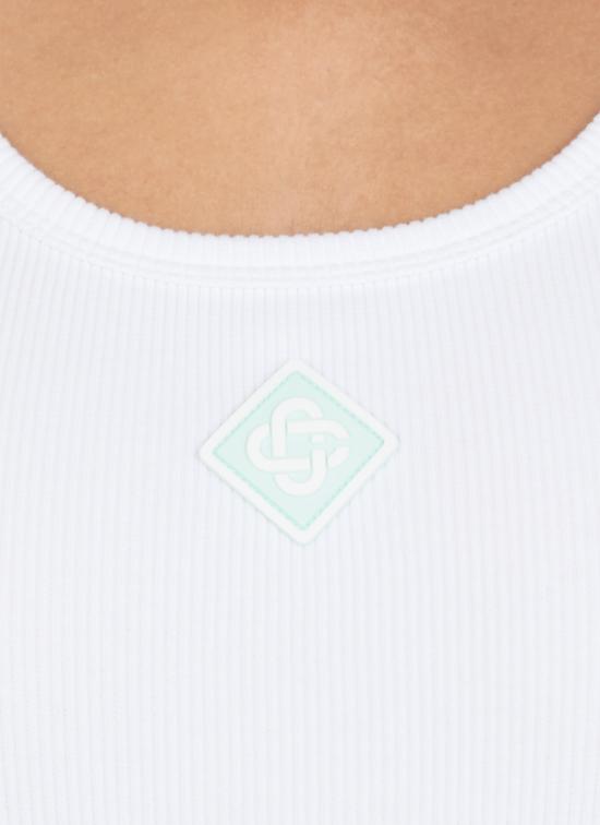 25FW 카사블랑카 민소매 티셔츠 WPF25JTS03902 RIBBED White - CASABLANCA