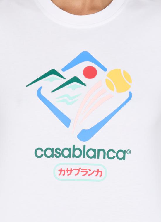 25FW 카사블랑카 반팔 티셔츠 WPF25JTS02001 WHITE White - CASABLANCA