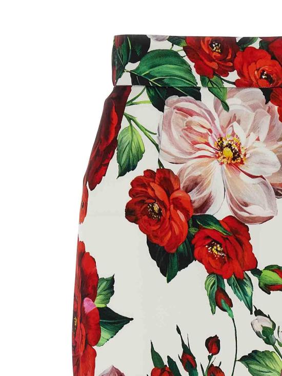  돌체앤가바나 미디 스커트 F4BCATFSIB4HA5PD White - DOLCE & GABBANA