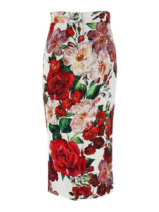  돌체앤가바나 미디 스커트 F4BCATFSIB4HA5PD White - DOLCE & GABBANA