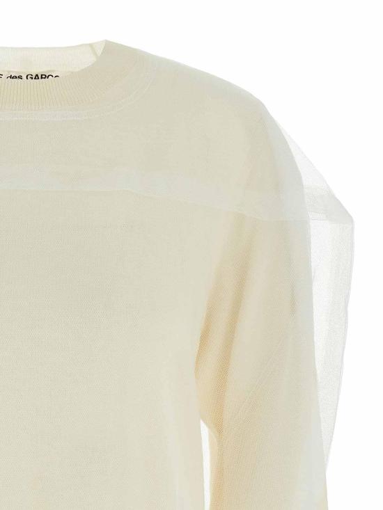  꼼데가르송 탑 GOB0191 White - COMME DES GARCONS