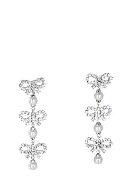 25FW 셀프 포트레이트 이어링 PF25613EP BOW PEARLPEARL Silver