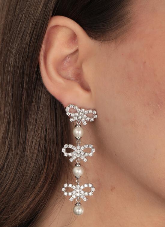 25FW 셀프 포트레이트 이어링 PF25613EP BOW PEARLPEARL Silver - SELF PORTRAIT