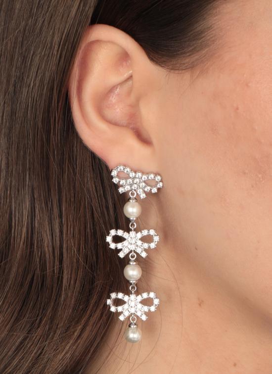 25FW 셀프 포트레이트 이어링 PF25613EP BOW PEARLPEARL Silver - SELF PORTRAIT