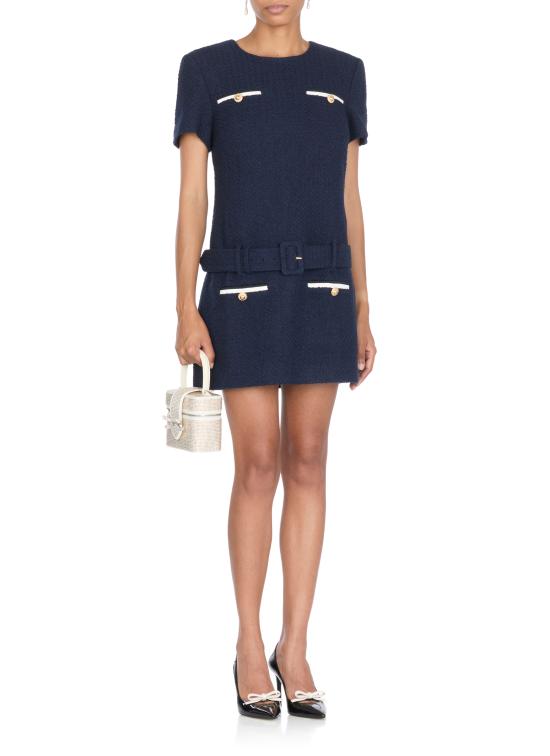 25FW 셀프 포트레이트 숏 원피스 PF25034SBL BOUCLE MINIBLUE Blue - SELF PORTRAIT