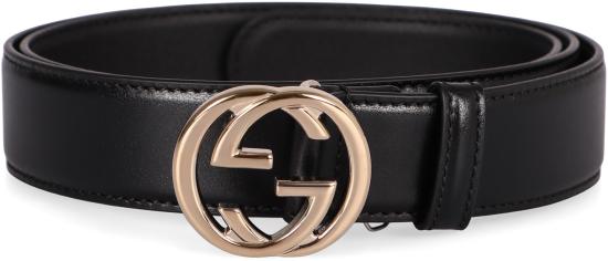 25FW 구찌 인터로킹 G 버클 벨트 8130080YA0G1000 black - GUCCI