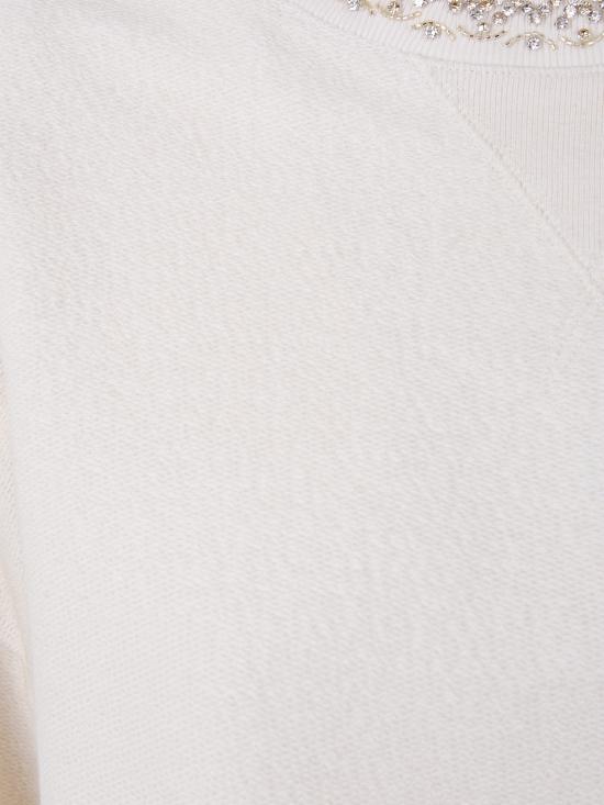 25FW 골든구스 프론트 크리스탈 코튼 크롭 스웨트셔츠 GWP02203P002122 11616 ARTIC WOLF - GOLDEN GOOSE