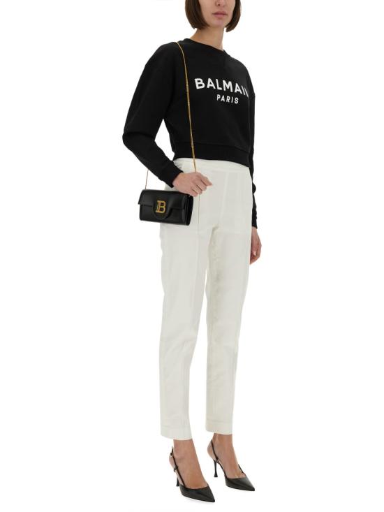 25FW 발망 스웨터 EF1JQ002BB02 EAB BLACK WHITE - BALMAIN