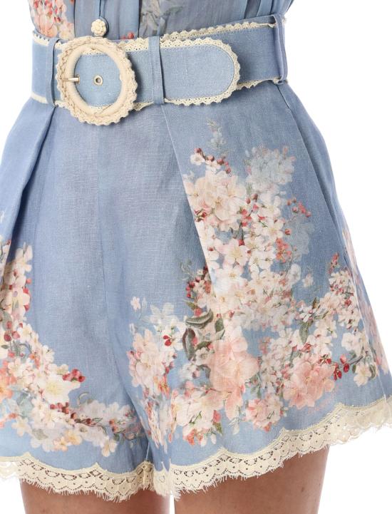 25FW 짐머만 숏팬츠 3558ASS255 TLBLBTFLO TEAL BLUE BOTANICAL - ZIMMERMANN