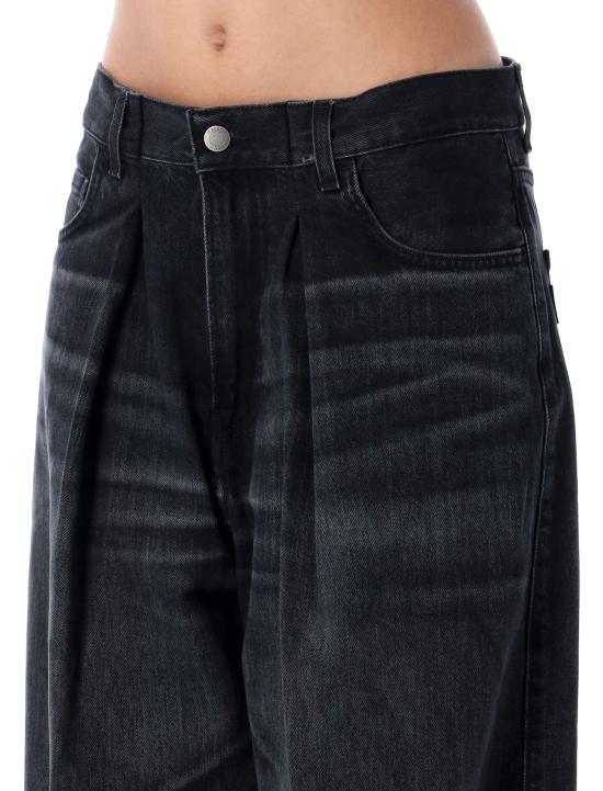 25FW 하이쿠레 스트레이트 팬츠 HEW03340DF173 L0854 BLACK TENCEL - HAIKURE