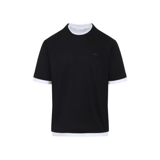 25FW 프라다 코튼 반팔 티셔츠 UJN912SWMO11CD F0967 BLACK - PRADA