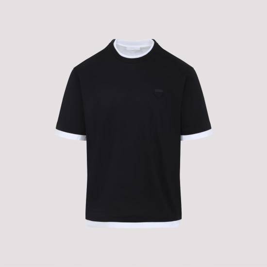 25FW 프라다 코튼 반팔 티셔츠 UJN912SWMO11CD F0967 BLACK