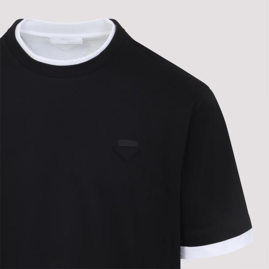 25FW 프라다 코튼 반팔 티셔츠 UJN912SWMO11CD F0967 BLACK - PRADA