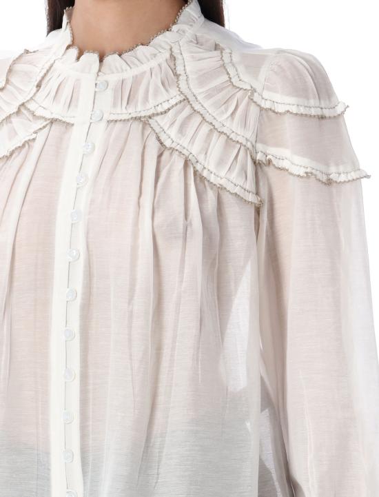 25FW 이자벨마랑에뚜왈 크리스타 블라우스 HT0681FBB3J04E 20WH WHITE - ISABEL MARANT ETOILE
