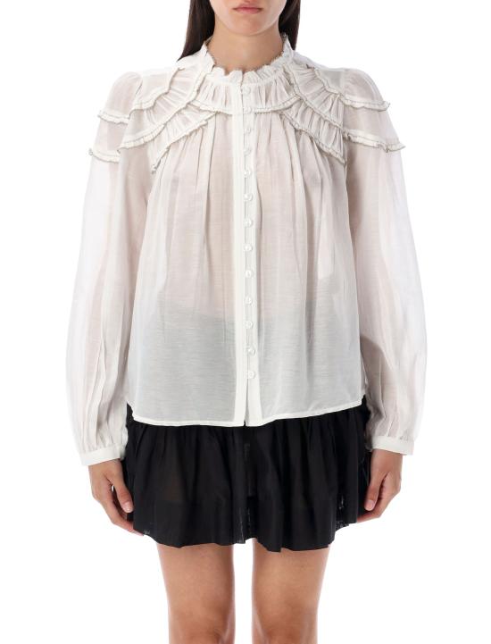 25FW 이자벨마랑에뚜왈 크리스타 블라우스 HT0681FBB3J04E 20WH WHITE