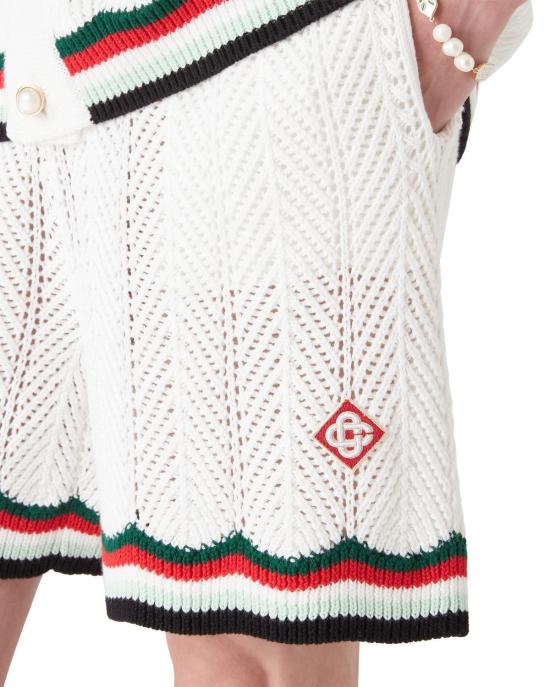 25FW 카사블랑카 숏팬츠 KW101001 WHITE - CASABLANCA