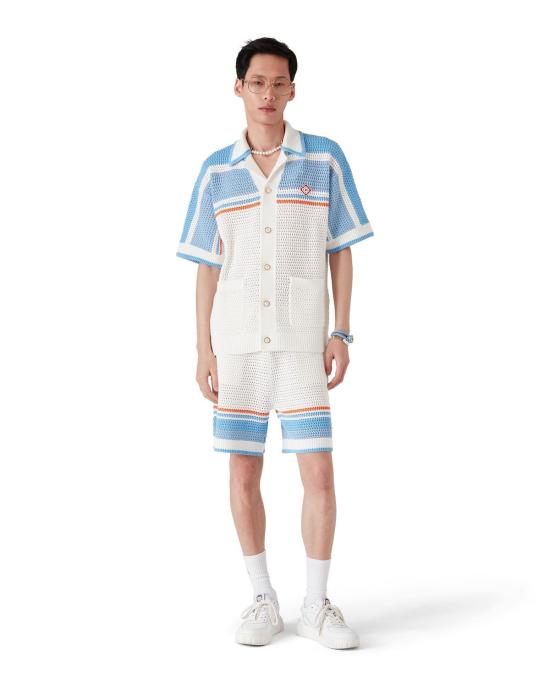 25FW 카사블랑카 반팔 셔츠 KW99701 BLUEMULTI BLUE MULTI - CASABLANCA