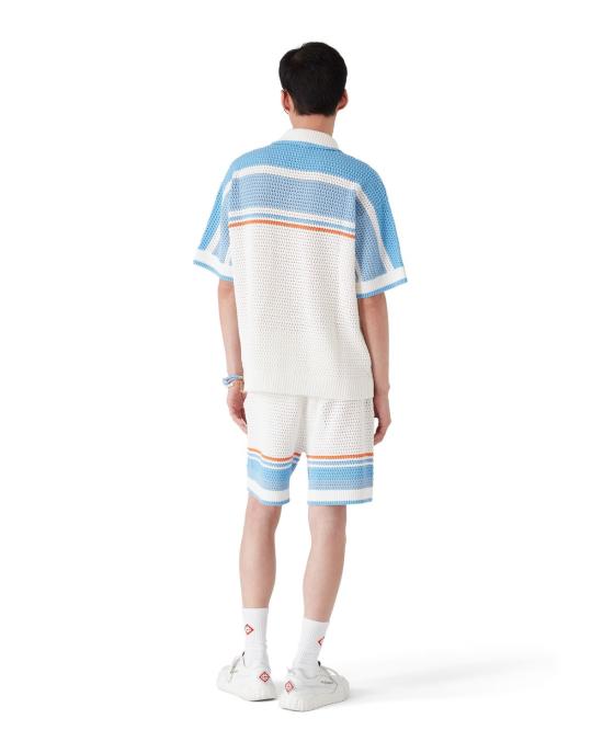 25FW 카사블랑카 반팔 셔츠 KW99701 BLUEMULTI BLUE MULTI - CASABLANCA