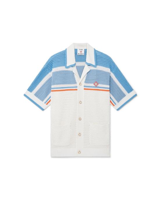 25FW 카사블랑카 반팔 셔츠 KW99701 BLUEMULTI BLUE MULTI