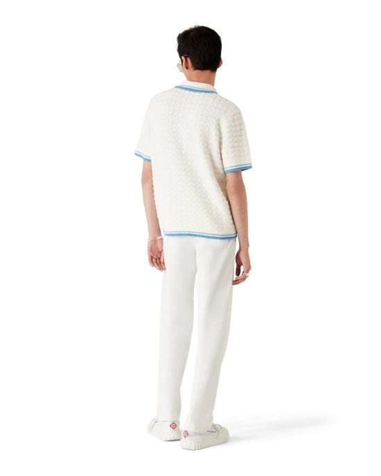 25FW 카사블랑카 폴로 티셔츠 KW99901 WHITE - CASABLANCA