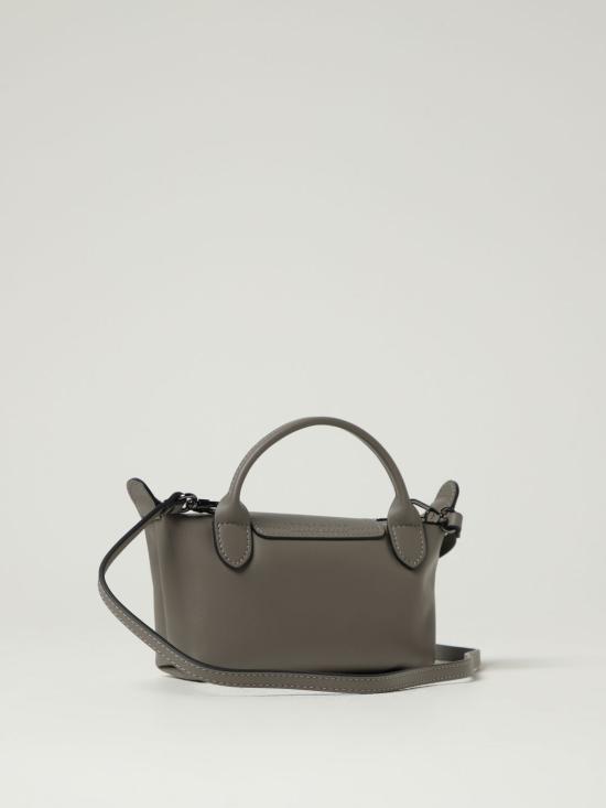 26SS 롱샴 르 플리아쥬 엑스트라 XS 레더 파우치 34205 987 P55 Dove Grey - LONGCHAMP