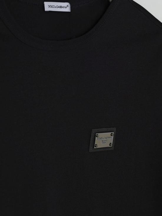 25FW [키즈] 돌체앤가바나 티셔츠 L4JT7TG7I2O N0000 Black - DOLCE & GABBANA