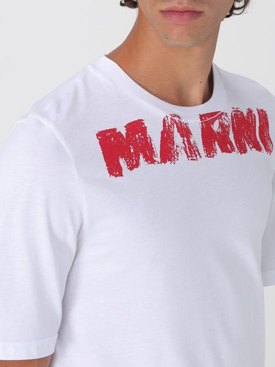 25FW 마르니 반팔 티셔츠 HUMU0348P0USCY33 LOW01 White - MARNI