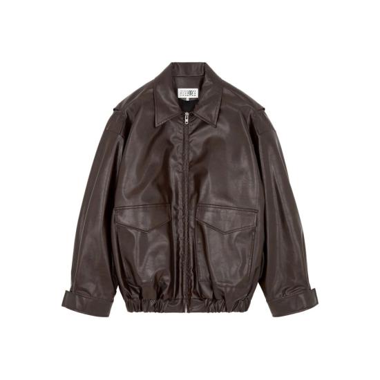 25FW MM6 메종마르지엘라 가죽 자켓 M35465 SH0AM0065 144 RED