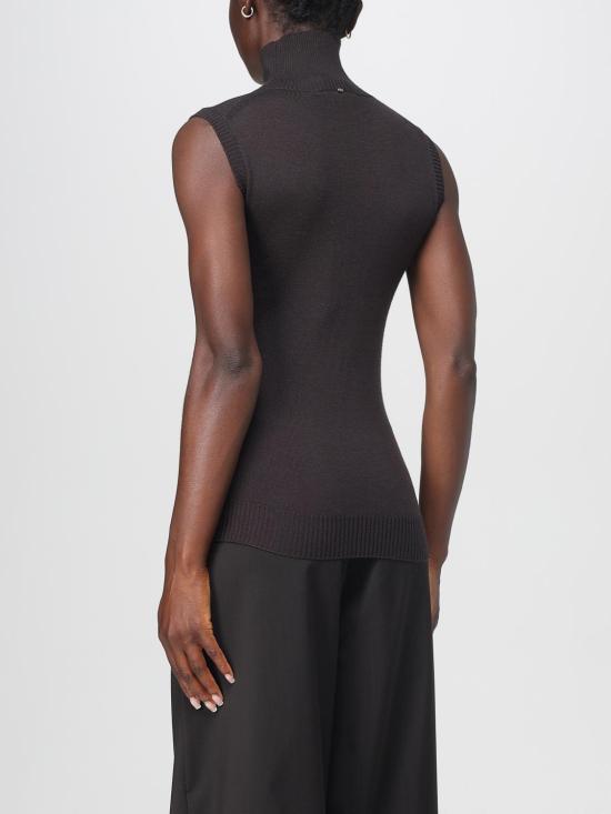 25FW 스포트막스 VERTIGO 베르티고 버진울 슬리브리스 탑  2522366011600 006 Brown - SPORTMAX